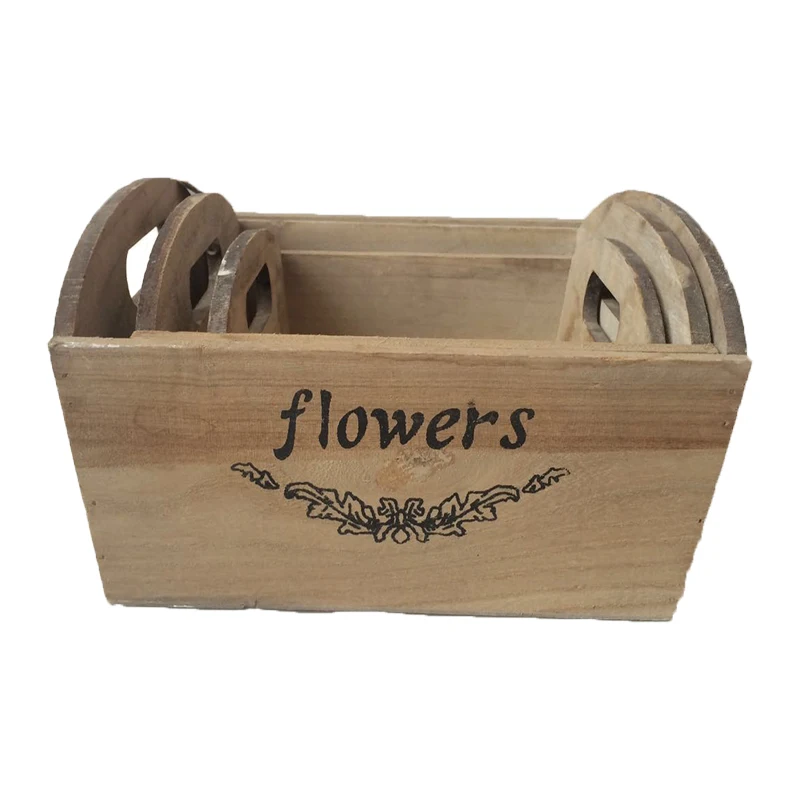 Cube Wooden Pots For Planting Flower Succulent Pots Garden Decoration Home