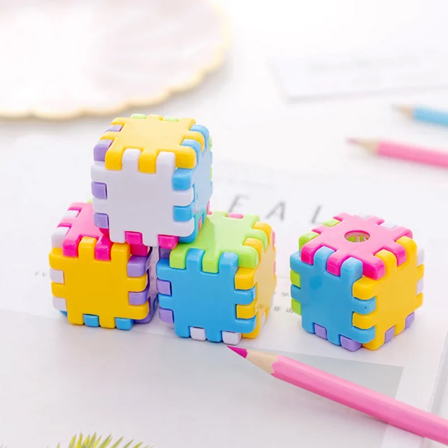 
Cartoon cube small pencil sharpener students pencil sharpener stationery 