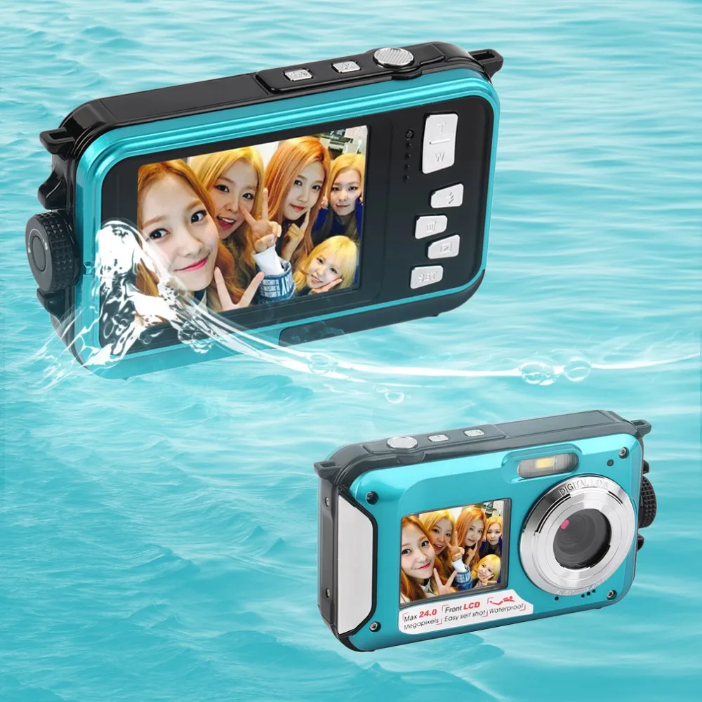 Winait Max 48MP 2.7k Waterproof Digital Video Camera with Dual Display and 16x Digital Zoom