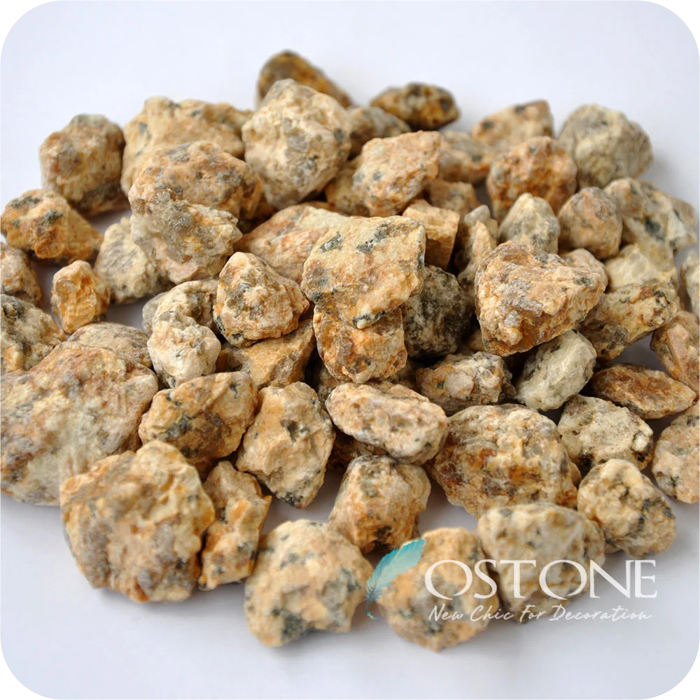 Machine Made Granite Cobbles & Pebbles Gold Colored Pea Gravel