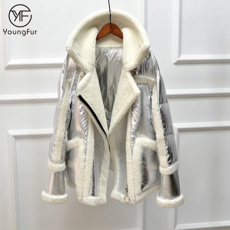 Winter Fashion Lamb Skin Fur Coats Double Face Sheepskin Fur Jacket