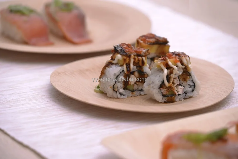 Disposable Biodegradable bamboo tray dish plate