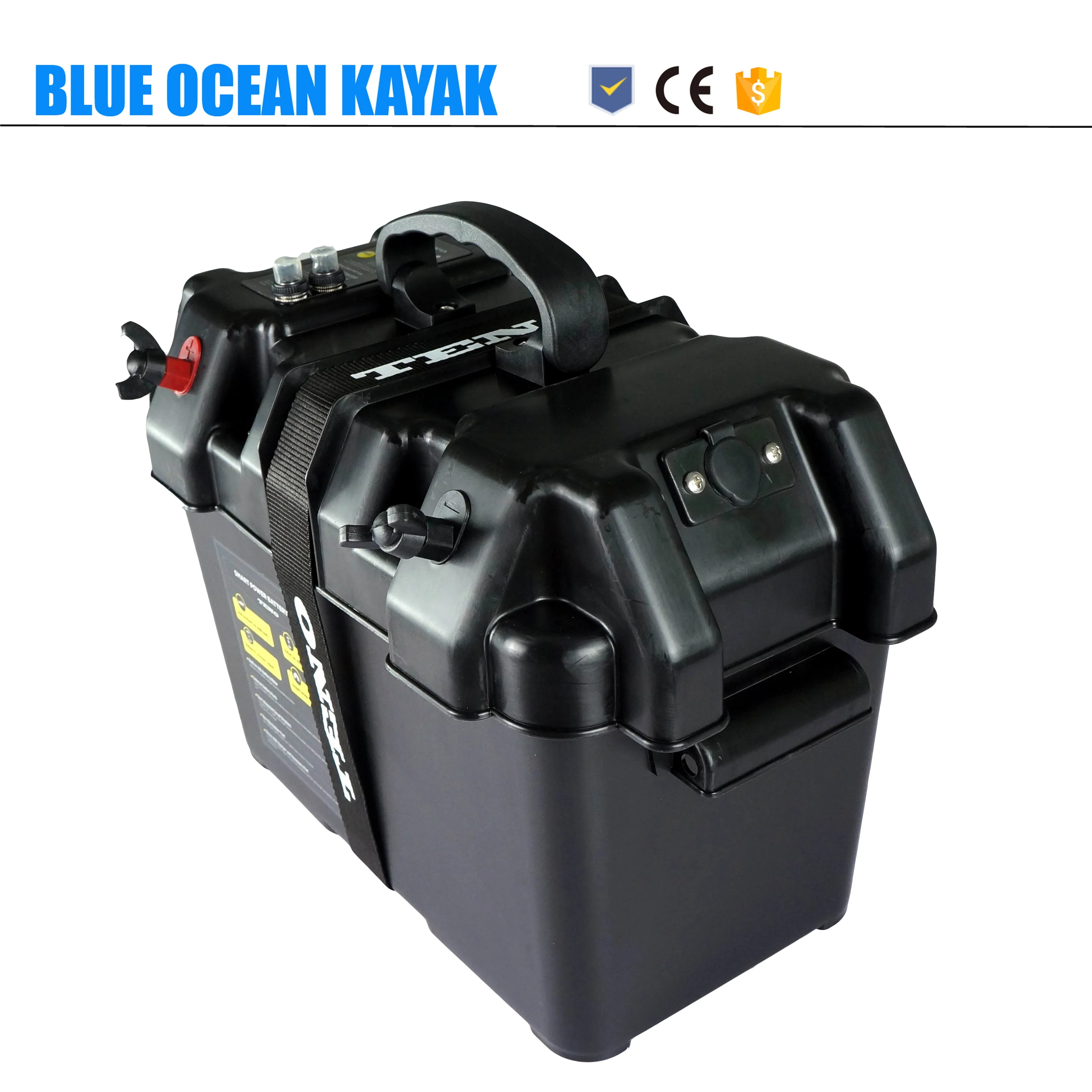 Plastic 12V Waterproof Battery Box with voltmeter USB power charger