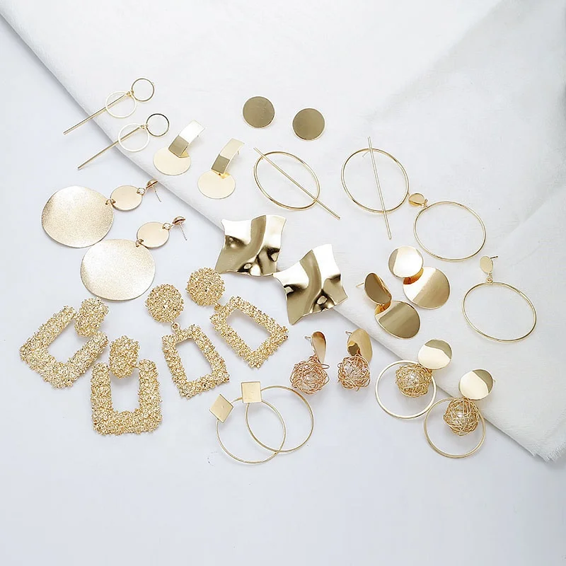 2019 Fashion Modern Jewelry Statement Big Geometric Earrings For Women Hanging Dangle Drop Earrings Womens Earings Jewelry