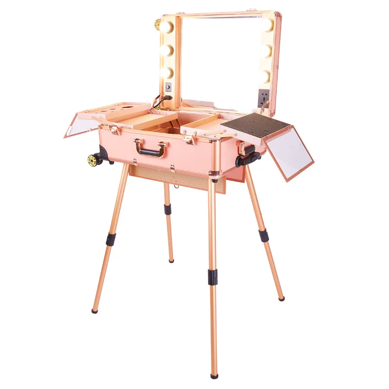 Professional Portable Lighted cosmetic case Aluminum makeup /cosmetic case