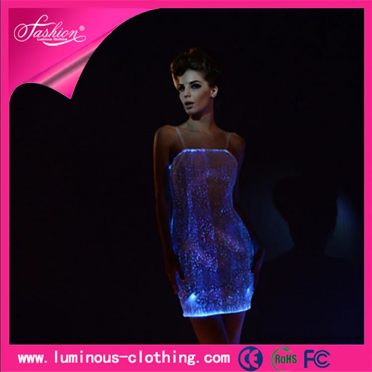 fiber optic luminous led light arabic sexy girls tight clothes dress design