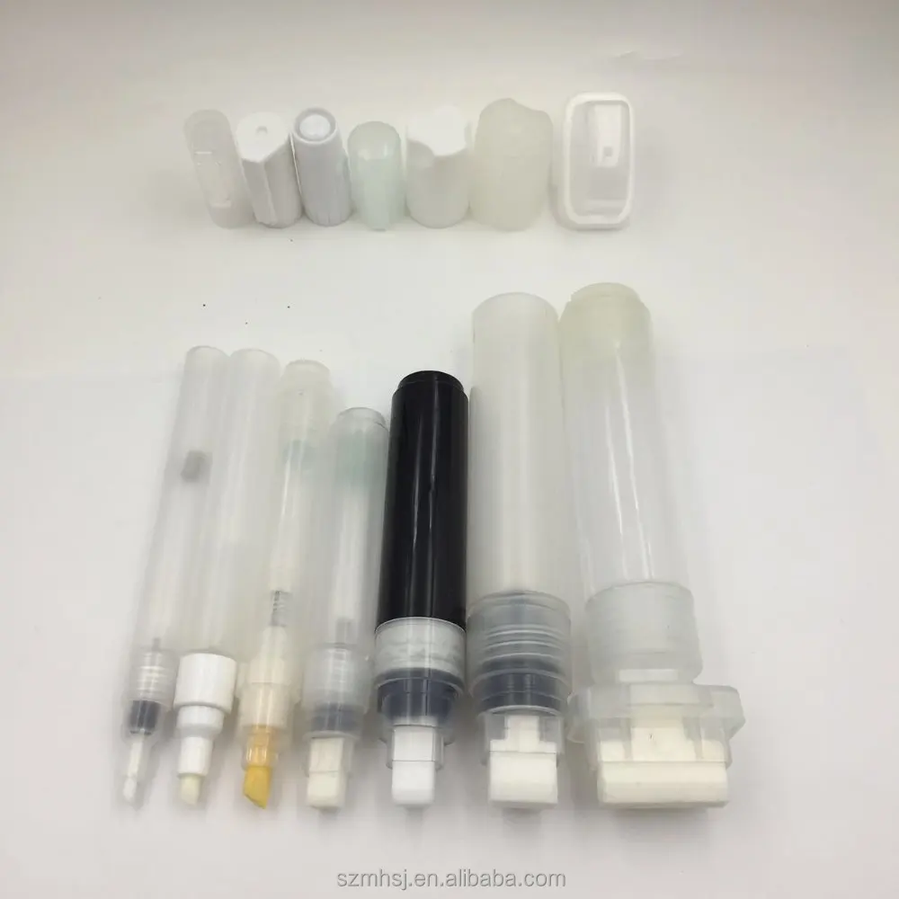 Wholesale 6.5mm bullet felt tip Empty Refillable Art Marker set to refill ink empty pen end open