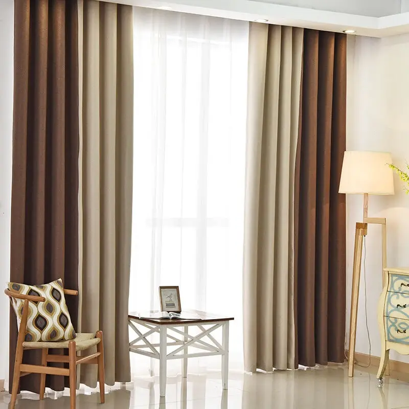 coffee color brown curtain fabric simple design curtains