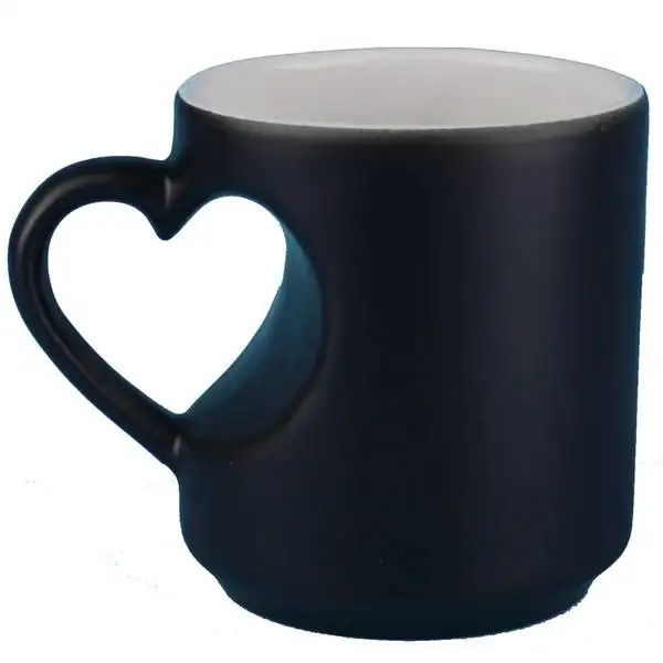 11oz heart shaped ceramic cup BLANK mug FOR SUBLIMATION   color changing mugs customized pattern