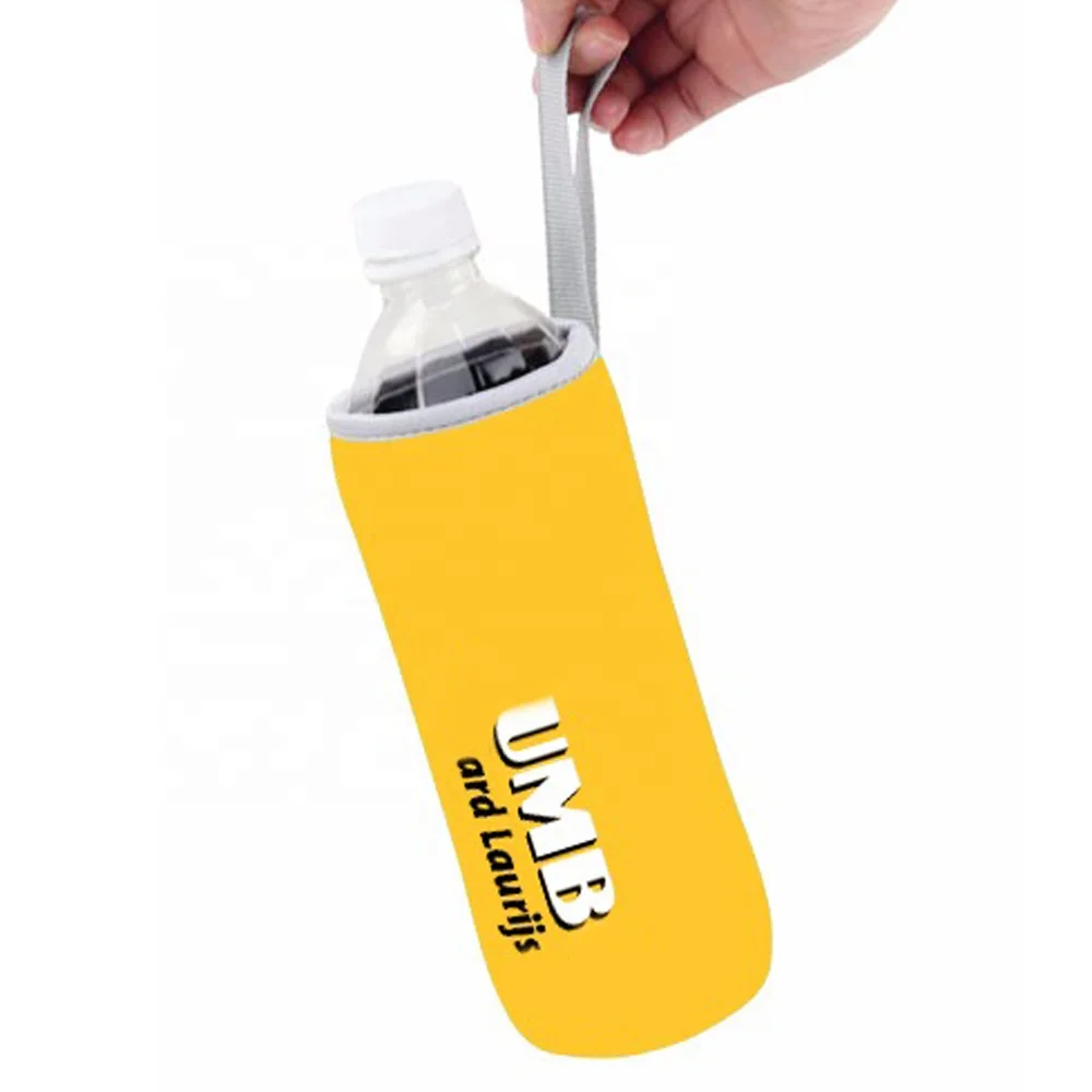Cheap Bottle Cooler Custom Logo Printed Neoprene Can Cooler With Lanyard Can Coozies