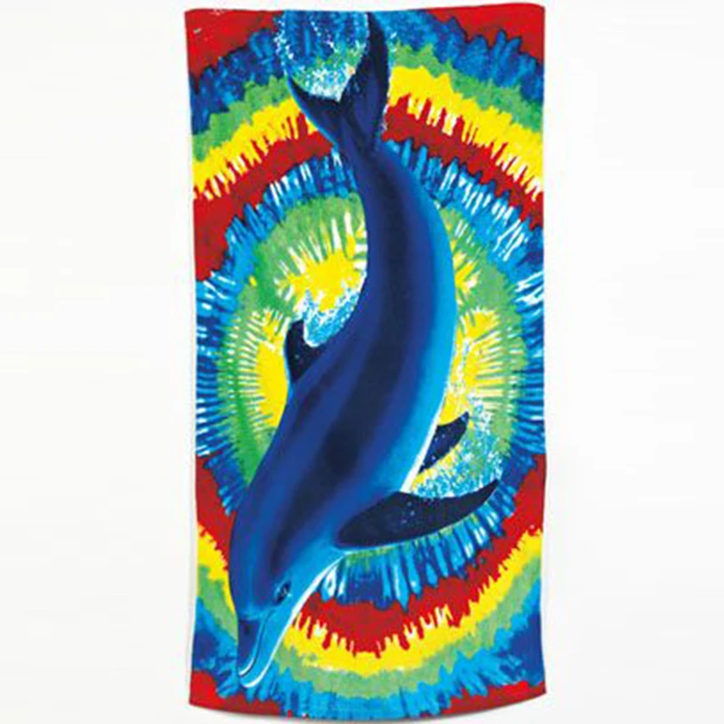 Tie-dye Beach Towel Woven Microfiber Fabric Square Adults Hand Towel Plain Dyed Sea Free Quick-dry,light Weight CN;JIA