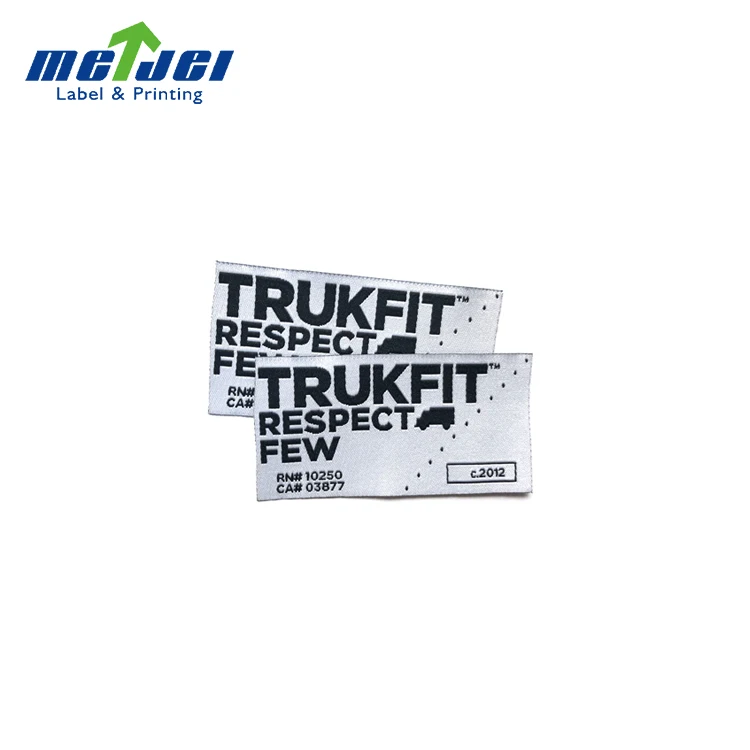 Custom logo black satin silk clothing care woven dress label