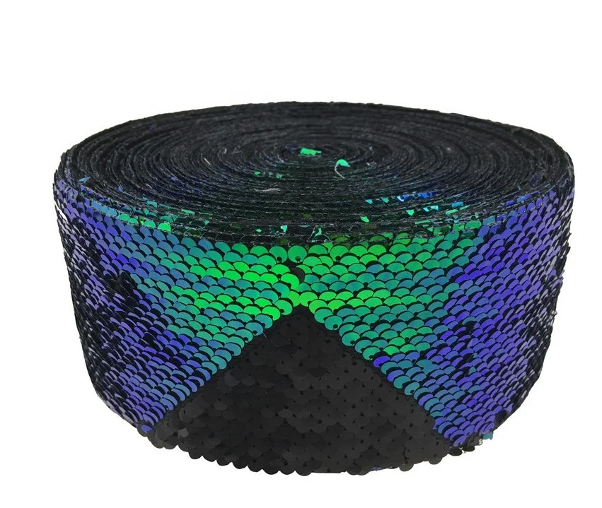 75mm Reversible Sequin Ribbon Rainbow  Ribbon 3 Inch  Ribbon