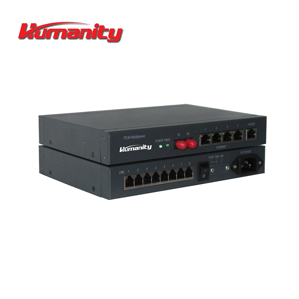 HM-PN08 1~ 8ch FXO/FXS over Optic fiber PCM Multiplexer for 8lines over fiber solution