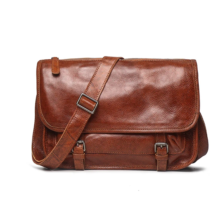 
Hot sale shoulder men genuine leather crossbody messenger 