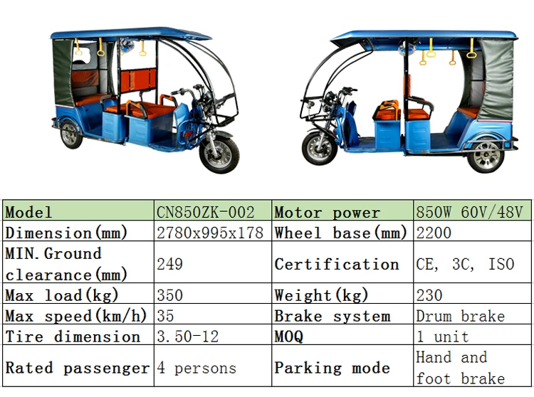 
Hot-selling tricycle for passengers / adult electric three-wheeled rickshaw for sale 