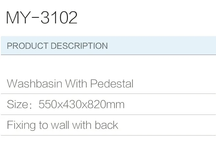Single-hole Hotel Sanitary Ware Floor Mounting Soild Porcelain Bathroom Pedestal