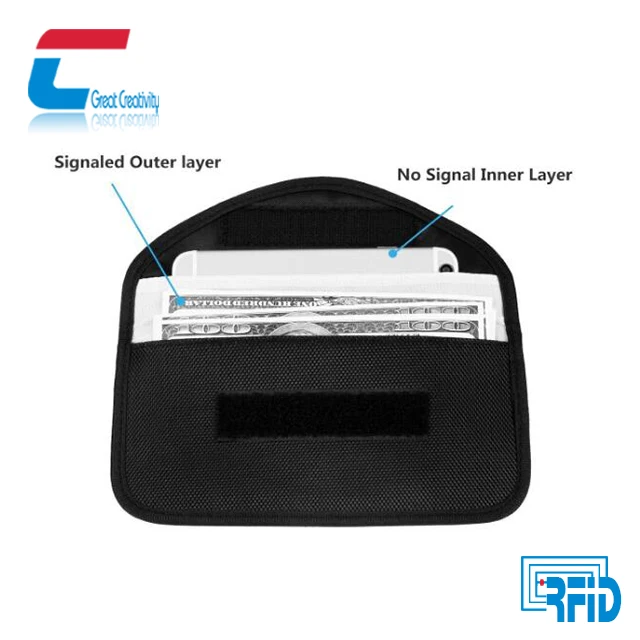 OEM Wholesale Anti-radiation Mobile Cell Phone Rfid Signal Blocker Pouch Case Bag