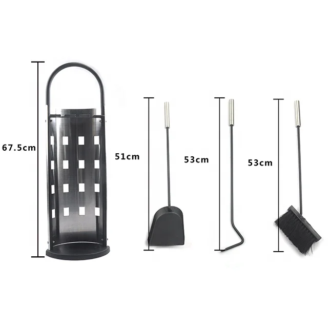 Stainless steel fireproof holder fireplace accessories fireplace tools set