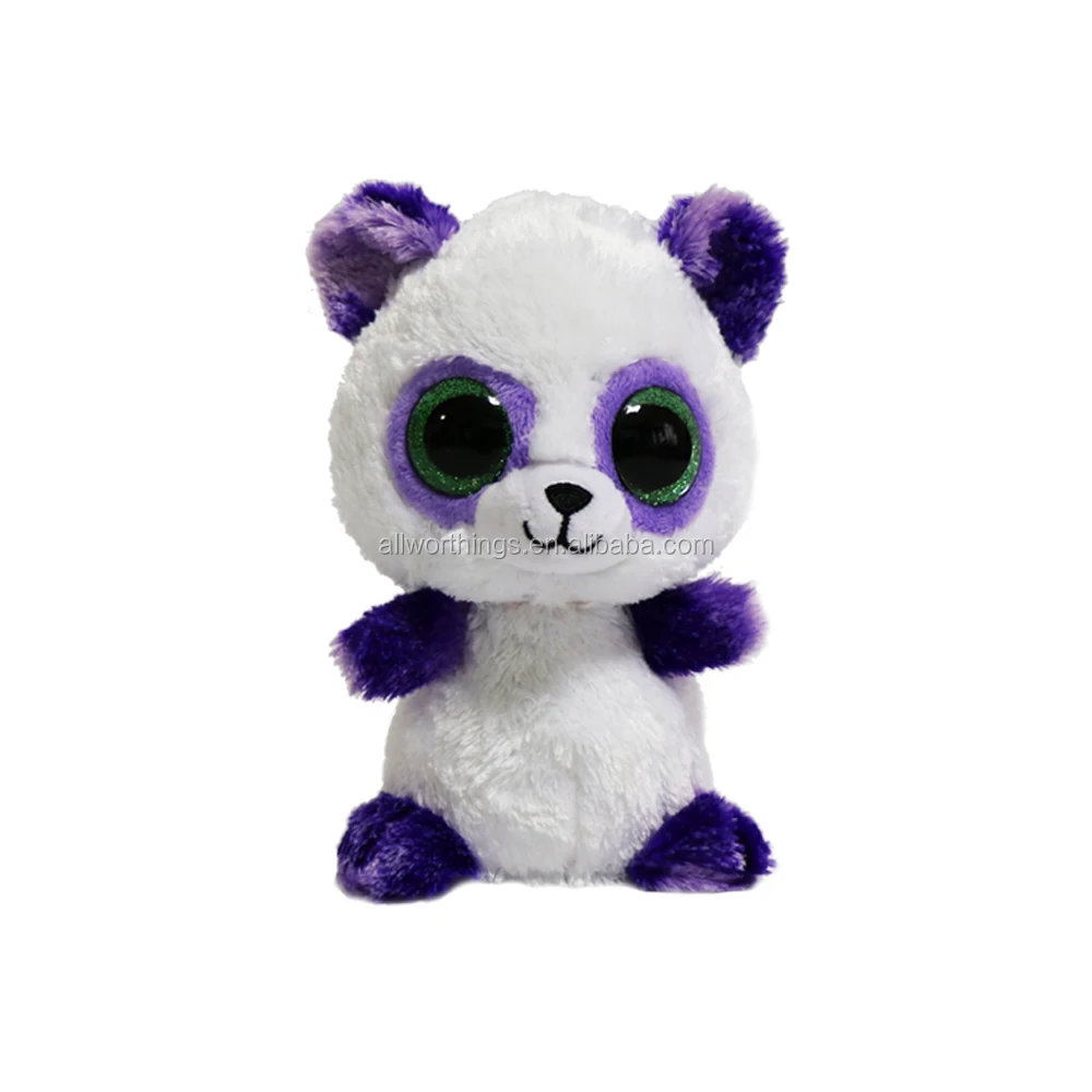 Factory direct sale stock panda stuffed plush toys soft cute various plush small big eyes white body panda dolls