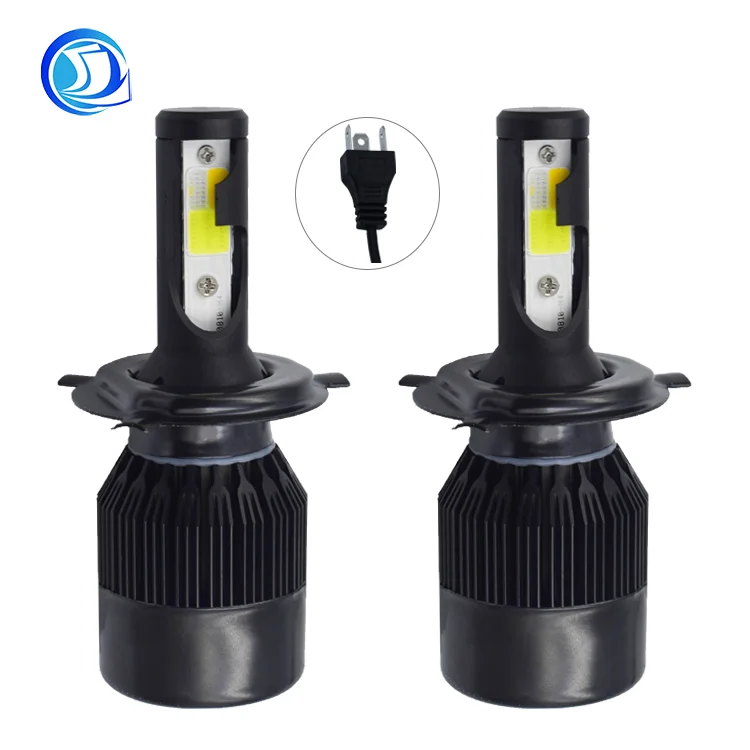 Оптовая продажа с завода, автомобильная фара черного цвета C6 9005 h13 h7 h4 COB, светодиодная лампа, автомобильная фара для всех автомобилей