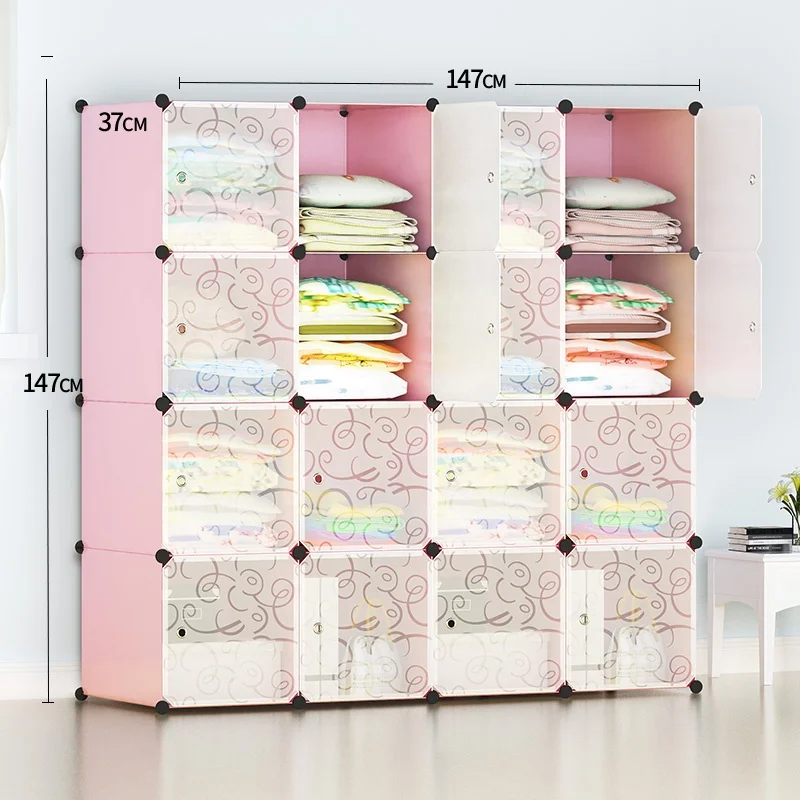 Portable folding online diy plastic wardrobe cabinet