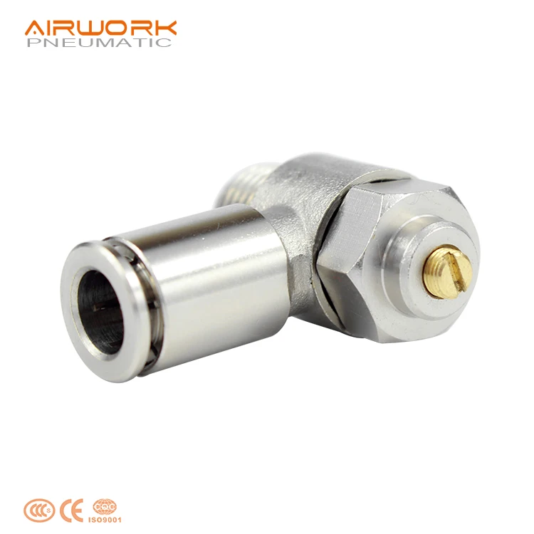 pneumatic m5 pipe air speed control brass valve fitting one way throttle flow valve