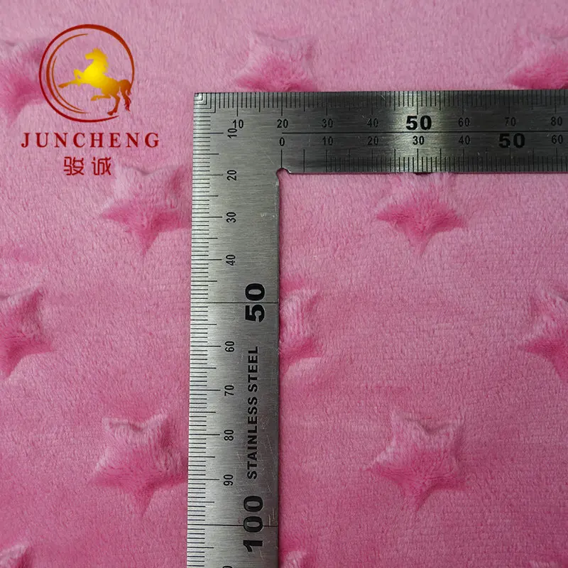 100% polyester soft  home textiles five-pointed star minky plush fabric for baby blanket