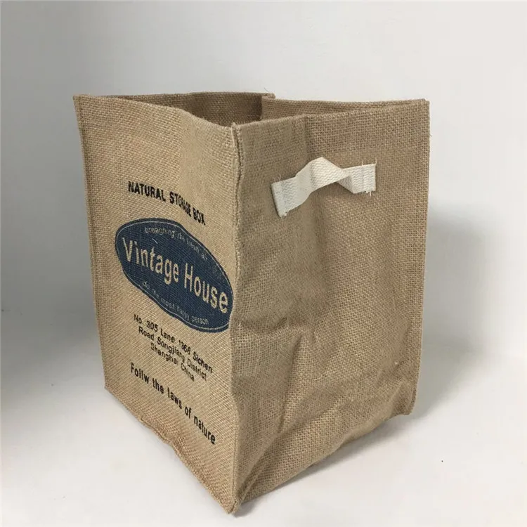 
Hot Sales Eco Friendly Household Durable Jute Storage Organizer Basket 