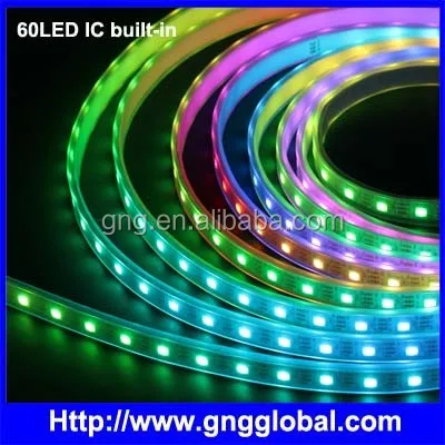 SMD5050 60 LED 20 pixels or 10pixels  per meter addressable rgb led light strip 24v