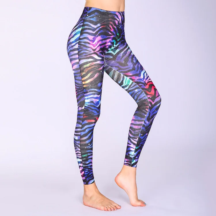 Wholesale Women Yoga Pants Regular Size Wonder Animal Zebra Print Leggings for Women