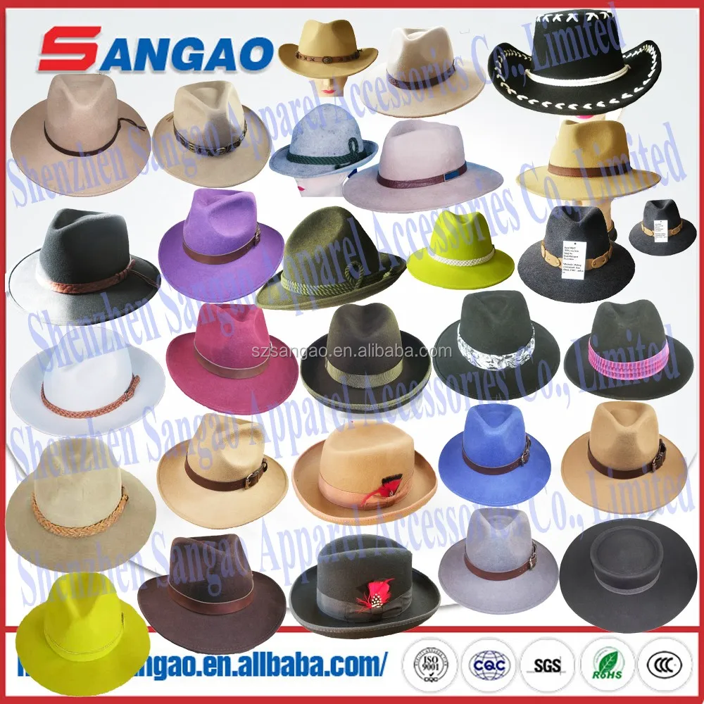 wholesale Perfect long brim caps or wool dress large brim cheap cowboy hat& cap