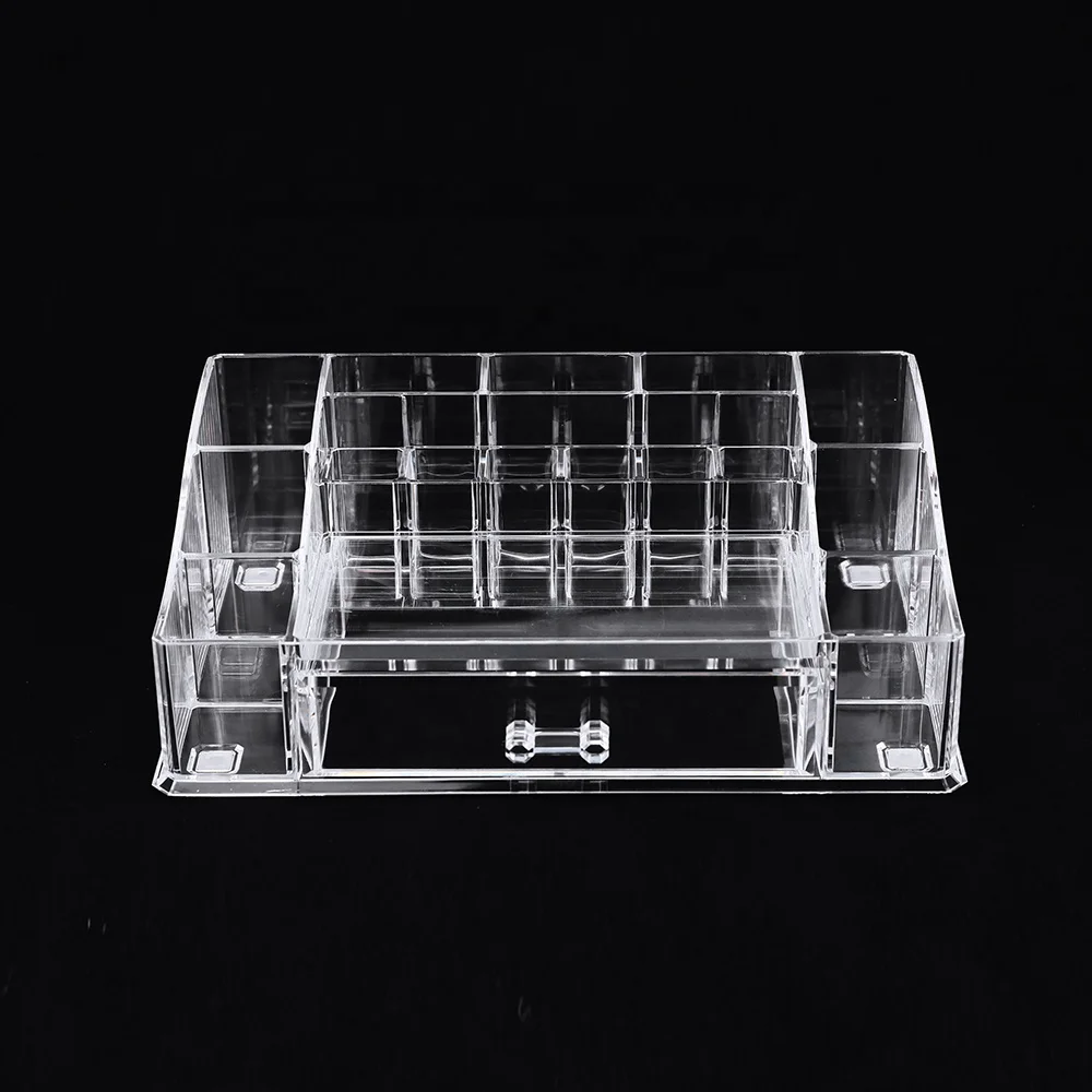 Cosmetic Organizer Acrylic Beauty Makeup Box Storage Organizer Lipstick Holder with Drawer Jewelry Box Organizer Clear Wholesale