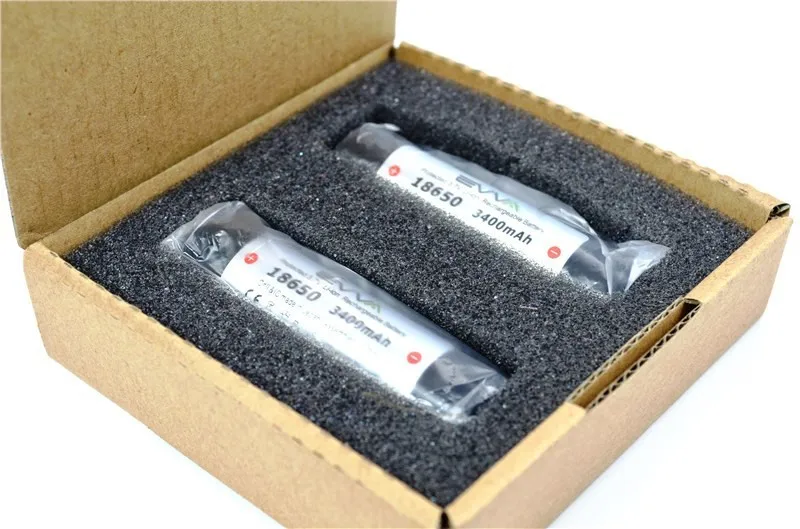 EVVA 18650 3.7V 3400mAh Rechargeable Li-ion High Drain Battery Protected with Three Mosfets