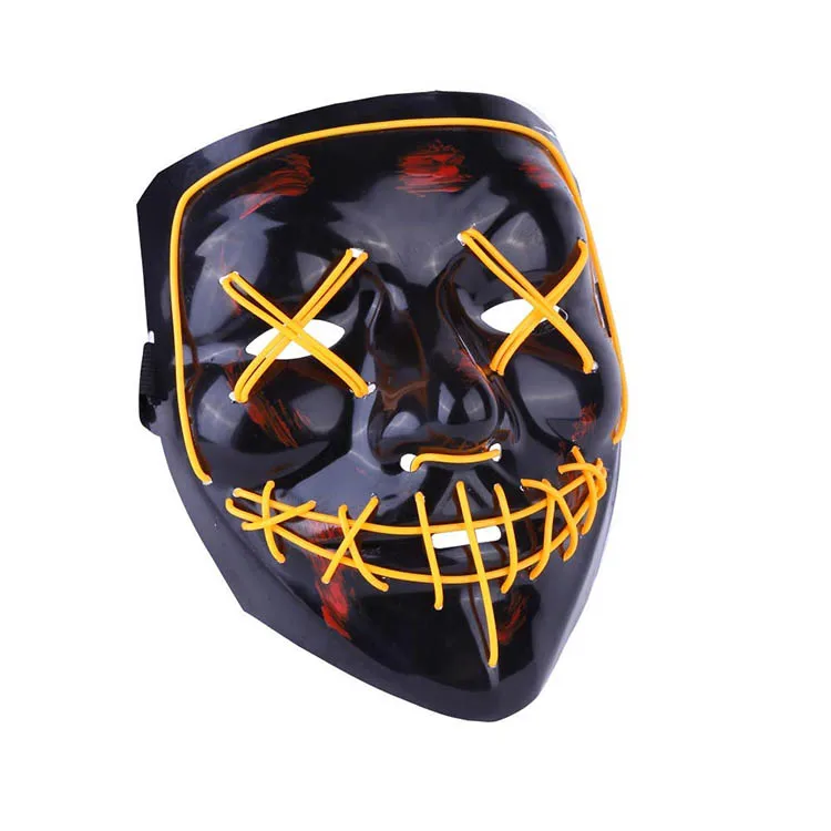 Halloween Party Equipment LED Scary Mask LED Light Up EL Masks EL Wire Mask for Festival Parties Manufacturer China
