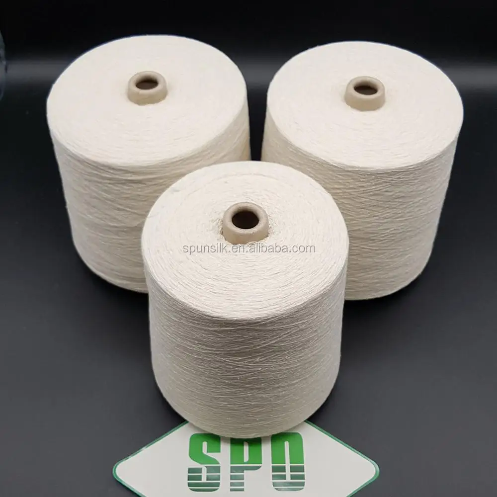 100% Mulberry silk waste silk noil yarn 17nm/1 air spinning yarn