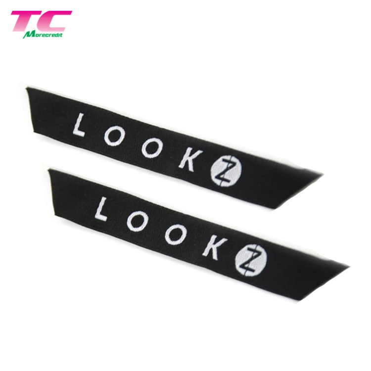 Wholesale Custom End Fold Woven Garment Label Tags HD Damask Woven Label Tag For Clothing