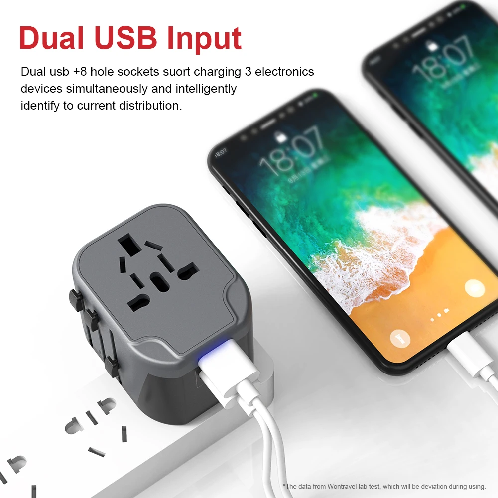 Hot sale universal EU AUS UK US plug socket USB charger travel adapter
