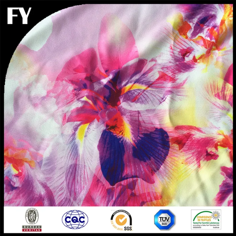 
Custom Designed digital print pure silk crepe fabric 