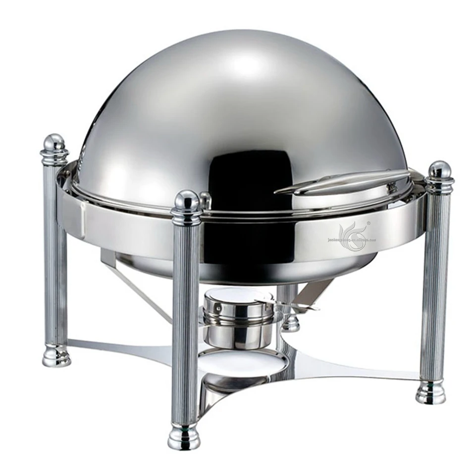 Wholesale single heater stainless steel 201 304 401 standard  cafeteria use round top buffet warmer