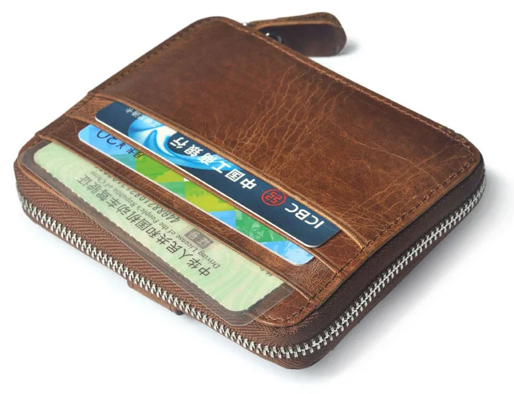 Thin Billfold Vintage Wallet Men Money Clips Genuine Leather Clamp for Money Holder Credit Card Case Cash Clip 12 Card Pocket