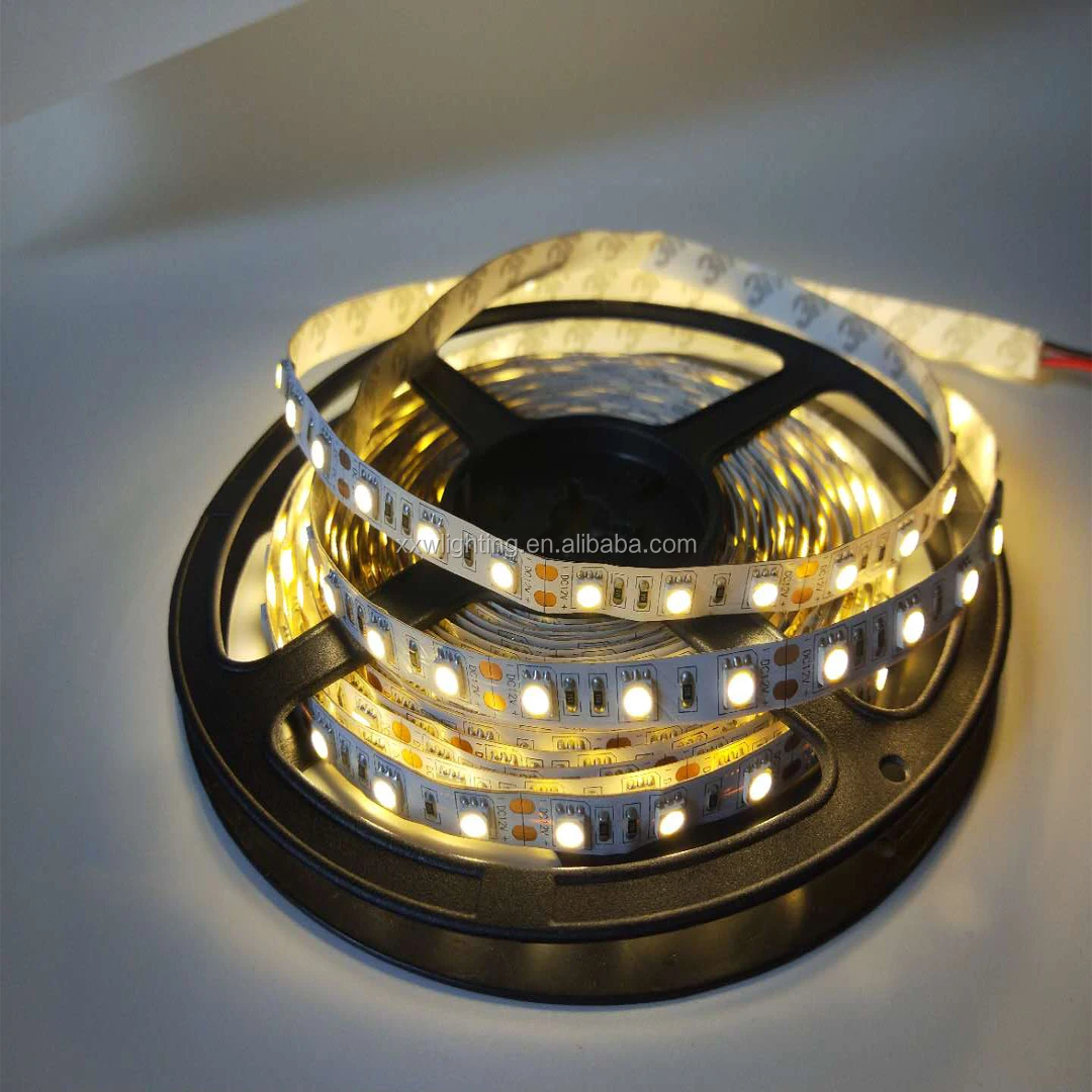 high bright CE RoHS 12V/DC 300leds 5M Warm white led flex strip light roll