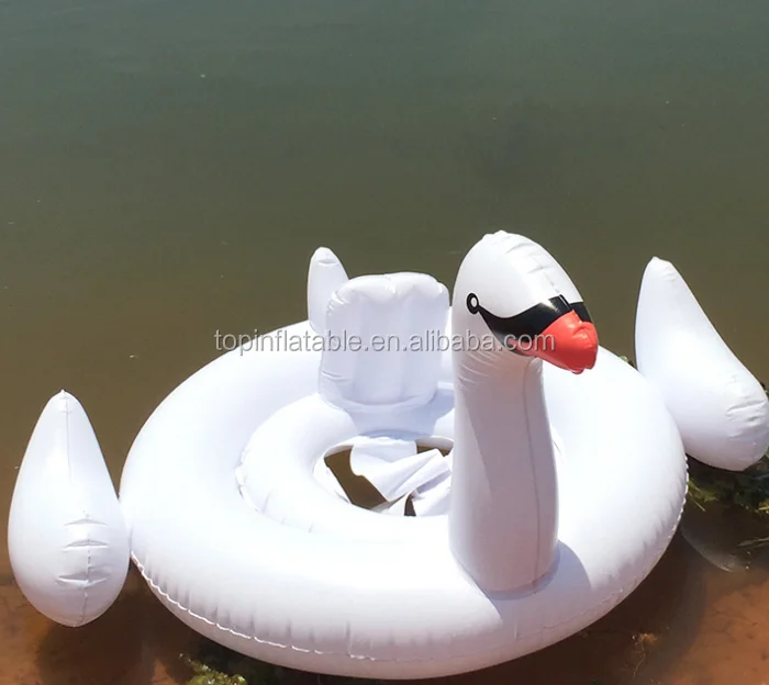 White swan floating seat with crotch design Lounge Float Water Toys Pool Swimming Raft Chair