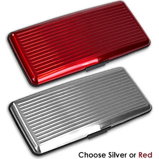Stripes and Cross  long Aluminum Metal Wallet with mirror