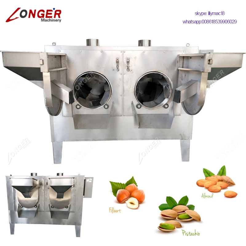 Commercial Gas and Electric Used Cocoa Bean Nut Roaster Peanut Roasting Machine For Sale