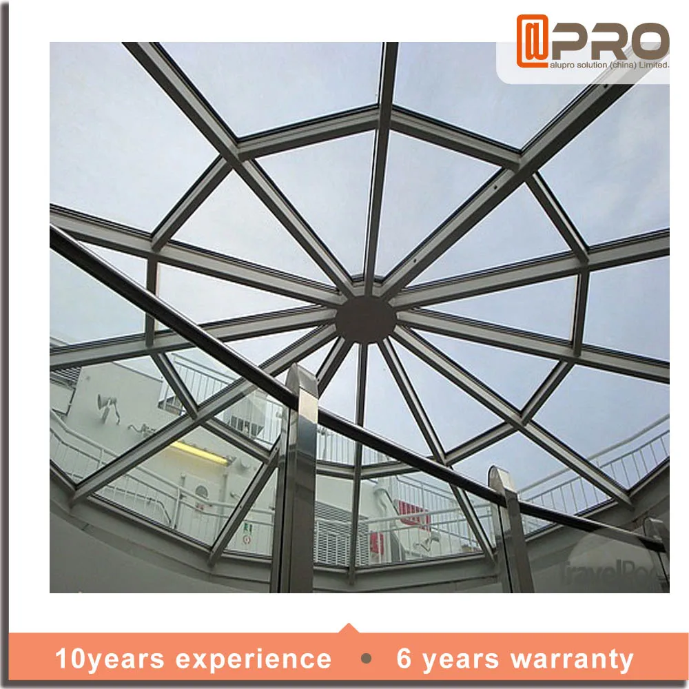 Big Project Aluminum Frame Glass Skylight Roofing Factory Tempered Glass Open Skylight Window Roof Dome Roof Skylight Curtain