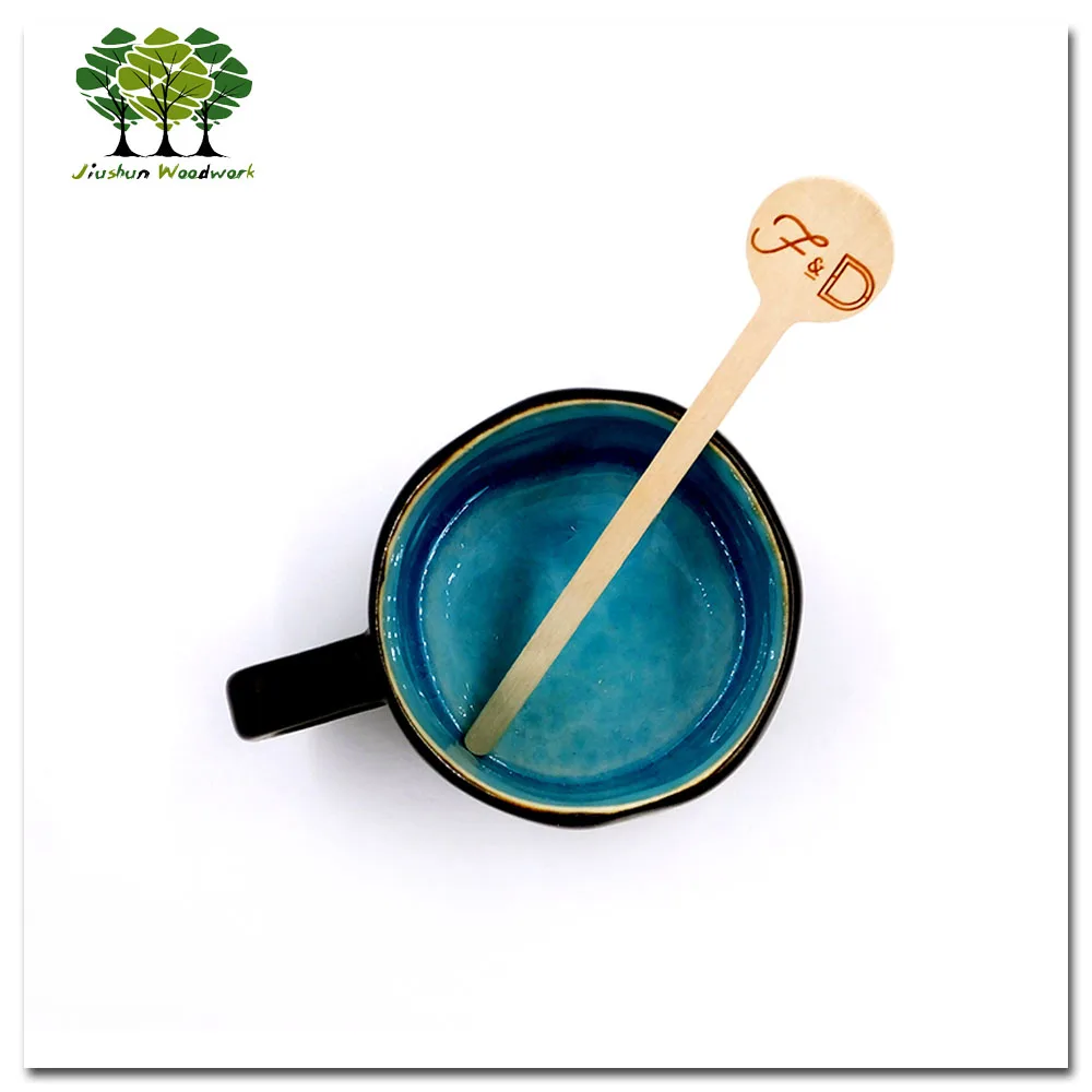 wooden coffee stir stick round top