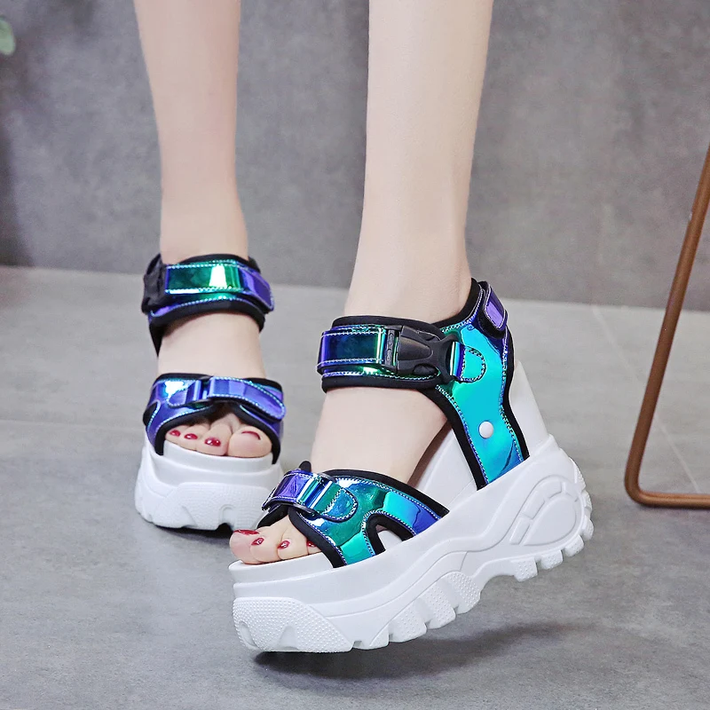 
Fashion breathable 17cm platform shoes casual sandals for women High heels Pretty Ladies Shoe Slippers 