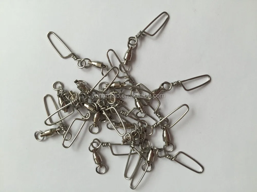 Ball bearing swivel with two solid ring with costlock snap fishing tackle