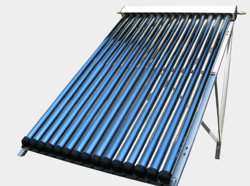 Pressurized vacuum tube solar collector with heat pipe